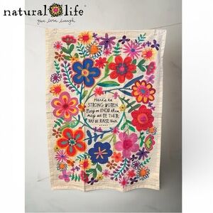 Natural Life Floral Inspirational Kitchen Towel- Strong Women